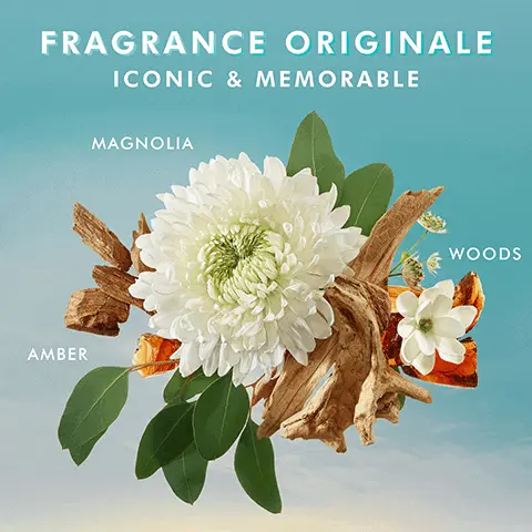 Image 1: Fragrance originale iconic and memorable, magnolia, amber and woods. Image 2: A duo for soft supple hands both infused with argan oil and hyaluronic acid to help hydrate skin and reduce the appearance of fine dry lines