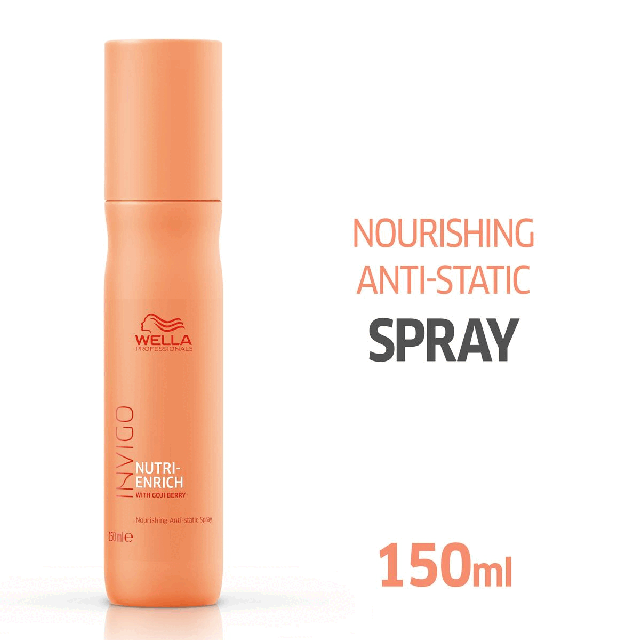 Image 1, nourishing anti-static spray. Image 2, before and after