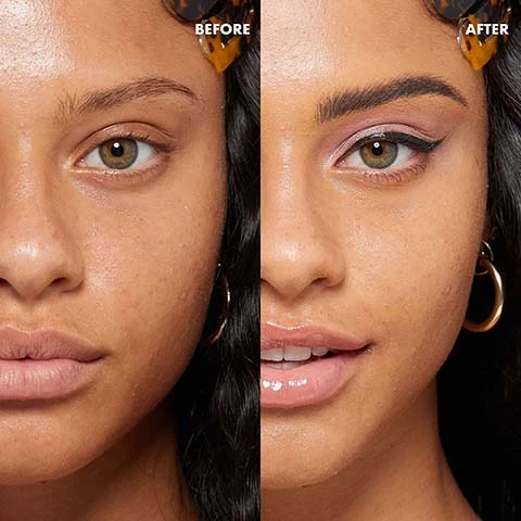 Image 1, before and after. Image 2, without marshmellow primer, with primer. Image 3, what primer is right for you? marshmellow = smoothing, infused with marshmellow root extract. pore filler = matte, infused with smoothing agents. honey dew me up = dewy, infused with honey glow. plump right back = plumpng, infused with electrolytes.