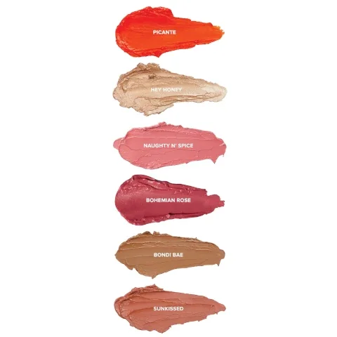 picante, hey honey, naughty n spice, bohemian rose, bondi bae, sunkissed