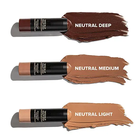 Image 1, swatches shown. Image 2, swatches shown on three different skin tones