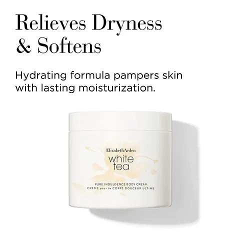 Image 1, relives dryness and softens hydrating formula pampers skin with lasting moisturization. Image 2, wear alone or layer. pro tip = generously apply body cream before EDT for a long lasting sensorial experience. Image 3, find your moment