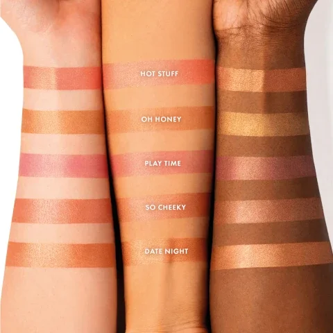 shades show on three different skin tones