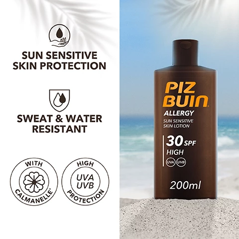 Image 1, sun sensitive skin protection, sweat and water resistant, with calenelle, high UVA/UVB protection. Image 2, specially developed with dermatologist to protect sun sensitive skin. Image 3, re-apply every 2 hours. Image 3, amazon verified purchase review = i have very sensitive skin, my friend recommended this to me, and it's been amazing. Image 4, don't forget your after sun, imeediate and last cooling, with aloe vera and mint extract.