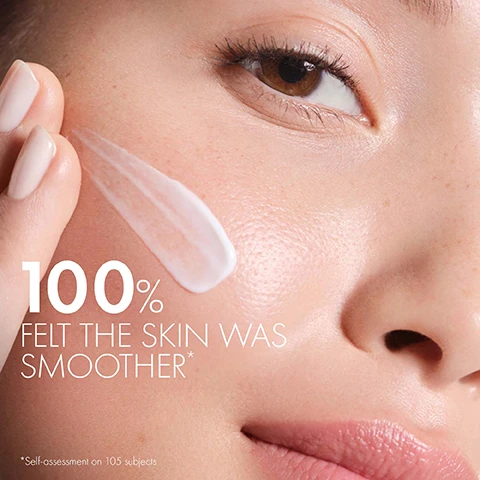 Image 1, 100% felt the skin was smoother. self assessment on 105 subjects. image 2, skin feels hydrated, protected and radiant. image 3, step 1 = strengthen. mineral 89 daily booster. step 2 = moisturise with mineral 89 boosting SPF daily fluid.