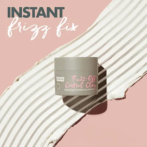 Instant frizz fix. Banishes root fuzz... Whatever the weather. Vegan KeraFUSlONTM BOND REPAIR TECHNOLOGY White Clay sourced locally from Cornwall, UK. HOW TO USE: Emulsify in your hands. Gently smooth over dry hair to instantly banish root fuzz and unruly fly-aways from frizz-prone hair.
