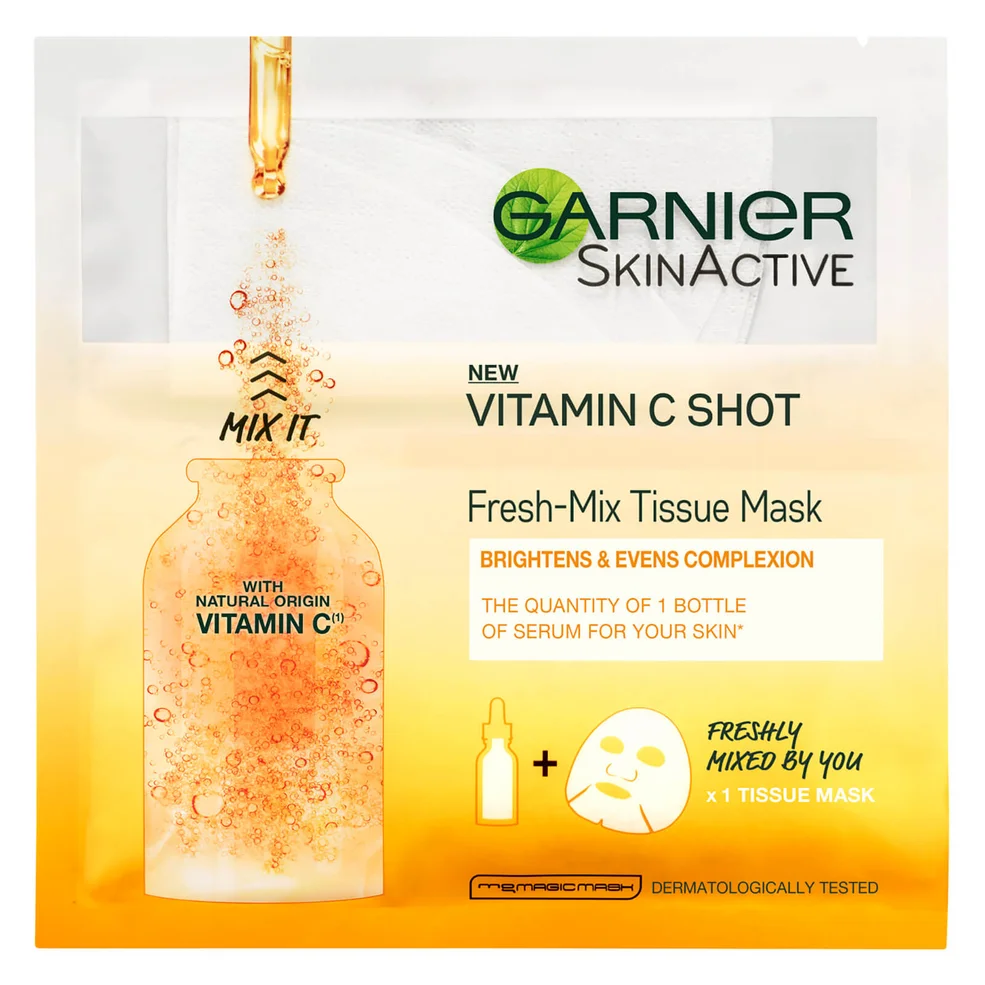 Garnier Fresh-Mix Brightening Face Sheet Shot Mask with Vitamin C 33g Immagine 1