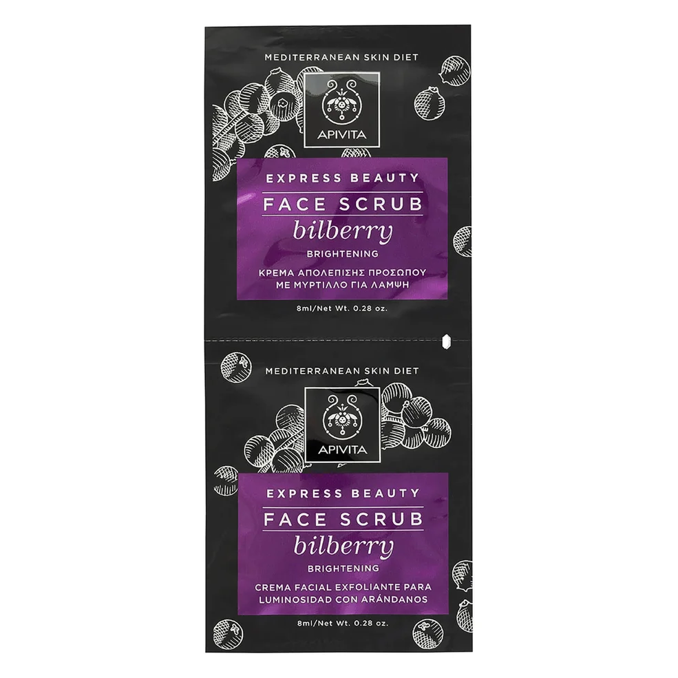 APIVITA Express esfoliante viso illuminante con mirtillo 2 x 8 ml Immagine 1