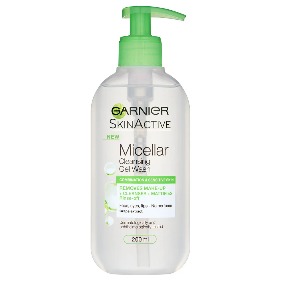 Garnier gel detergente viso micellare per pelli miste e sensibili 200 ml Immagine 1