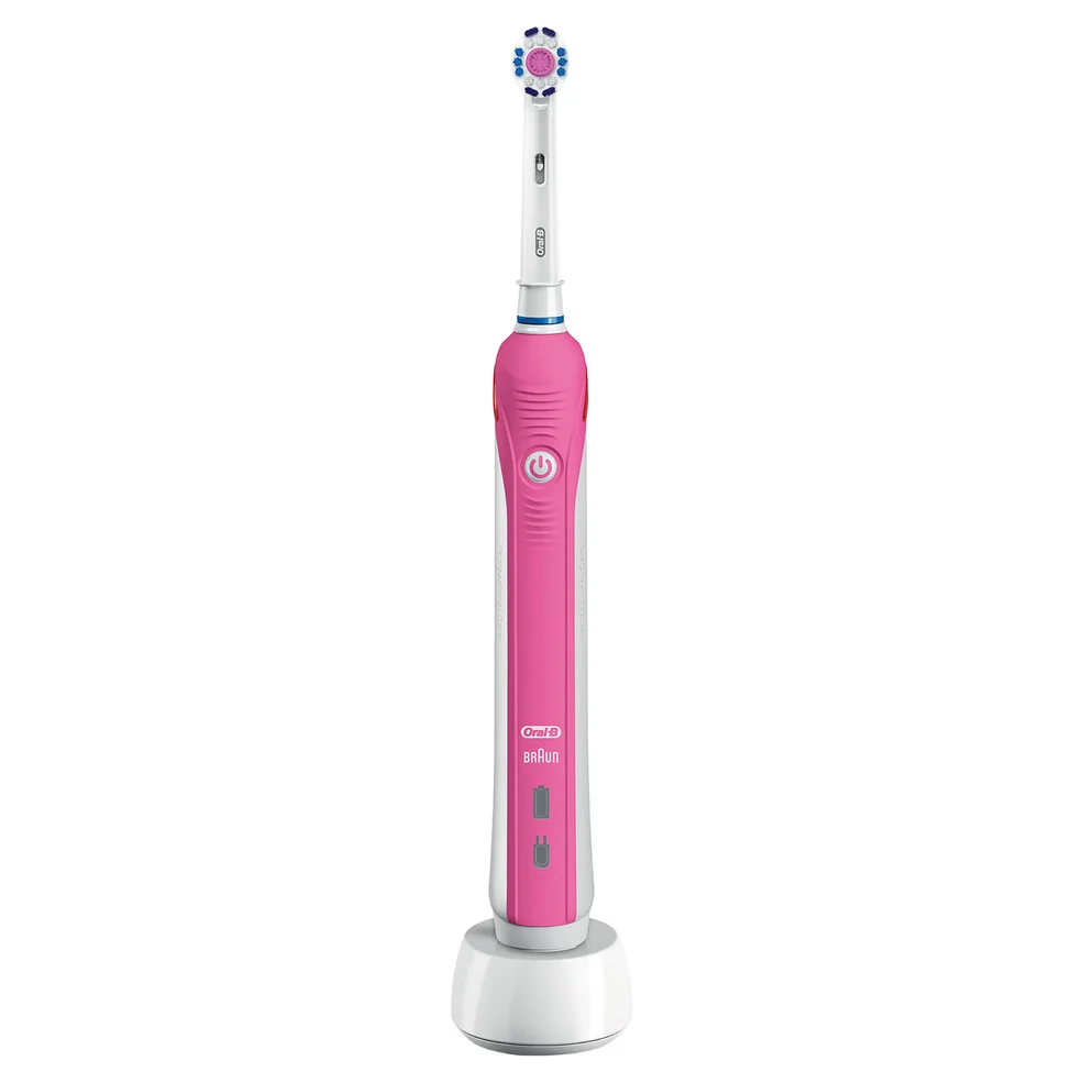 Oral B Pro 2 3D White Power Handle Electric Toothbrush - Pink Immagine 1