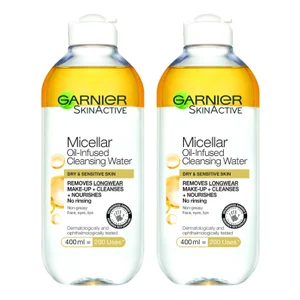 Garnier Micellar Water Oil Infused Facial Cleanser 400ml Duo Pack - undefined undefined