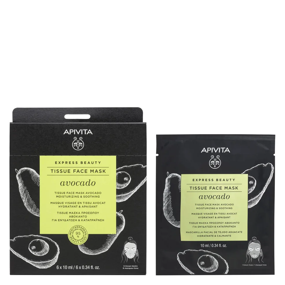 APIVITA Express Beauty Tissue Face Mask Moisturizing and Soothing with Avocado 10ml Immagine 1