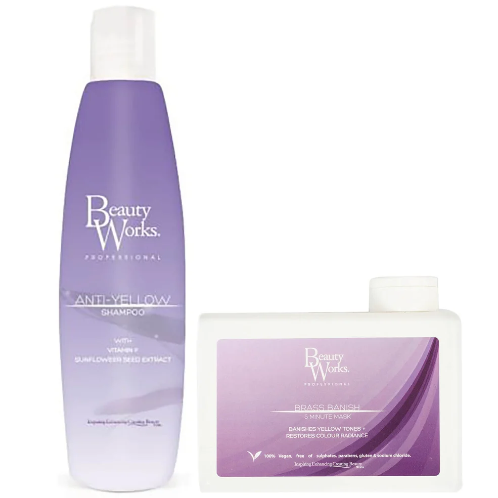 Beauty Works Anti Yellow Shampoo and Brass Banish Mask Duo Immagine 1