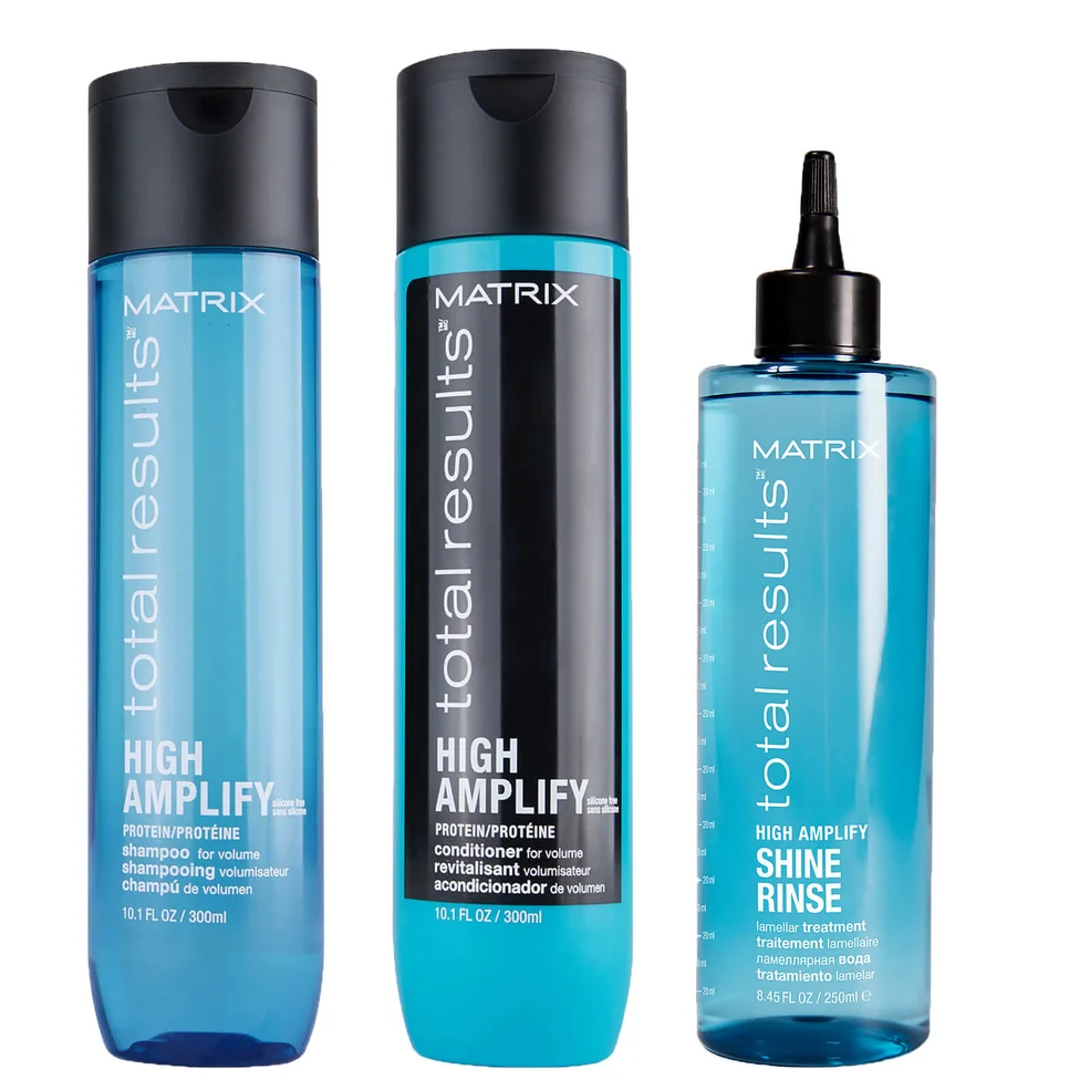 Matrix Total Results Volumising High Amplify Shampoo, Conditioner and Lamellar Treatment for Fine and Flat Hair Immagine 1