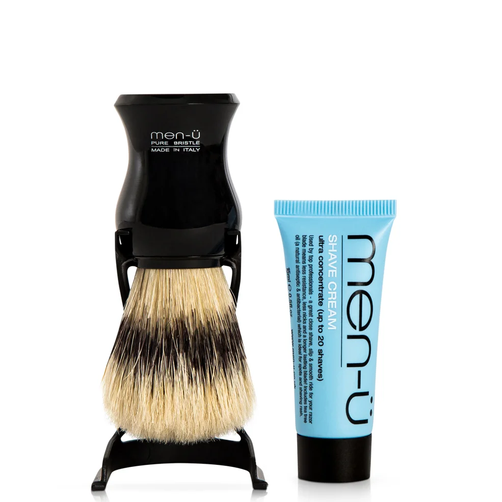 men-ü Barbiere Shave Brush and Stand - Black Immagine 1