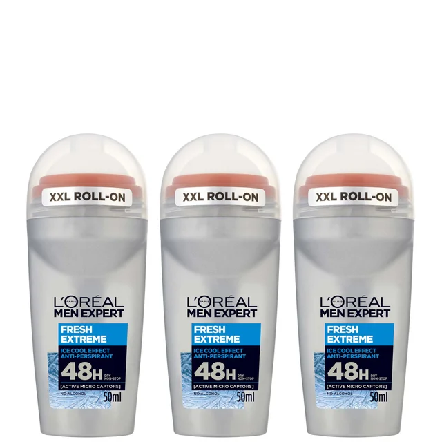 L'Oréal Men Expert Fresh Extreme deodorante roll-on (50 ml) confezione da 3