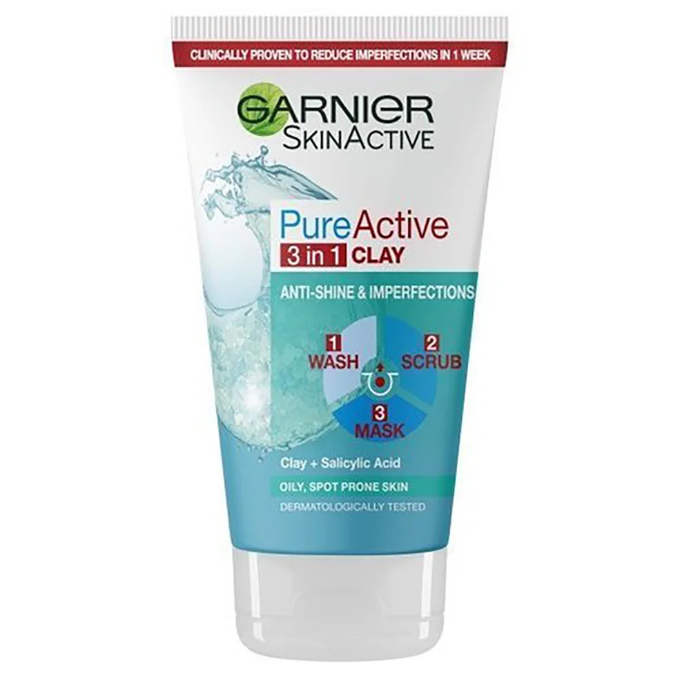Garnier Pure Active 3in1 Argilla Detergente Scrub e Maschera per Pelle Grassa 50 ml Immagine 1