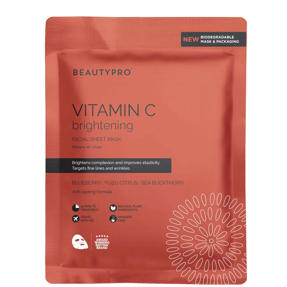 BeautyPro maschera in tessuto illuminante al collagene con vitamina C Immagine 1