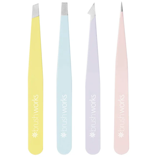 brushworks HD Set di Pinzette per Sopracciglia - colori assortiti