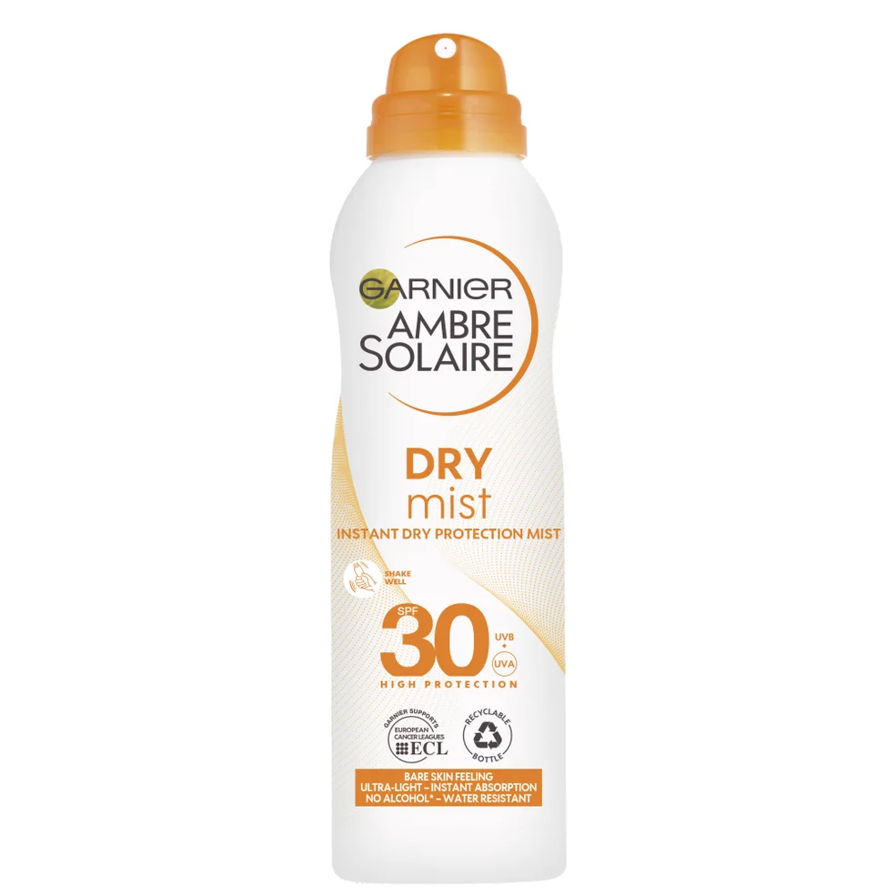 Garnier Ambre Solaire Dry Mist crema solare spray ultra-idratante SPF 30 200 ml Immagine 1