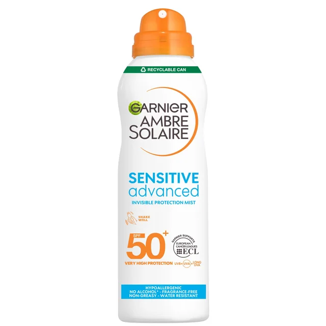 Ambre Solaire Sensitive Hypoallergenic Dry Mist Sun Cream Spray SPF50 200ml
