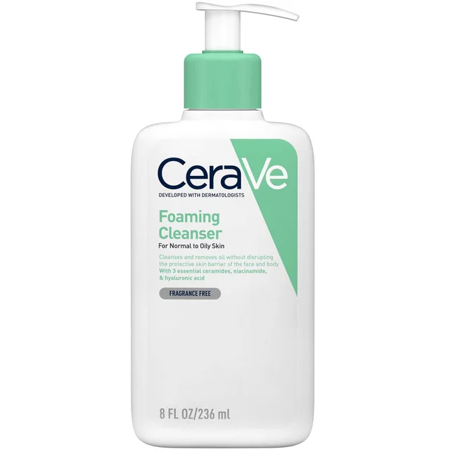 CeraVe Detergente Schiumogeno con Niacinamide per Pelli da Normali a Grasse 236 ml