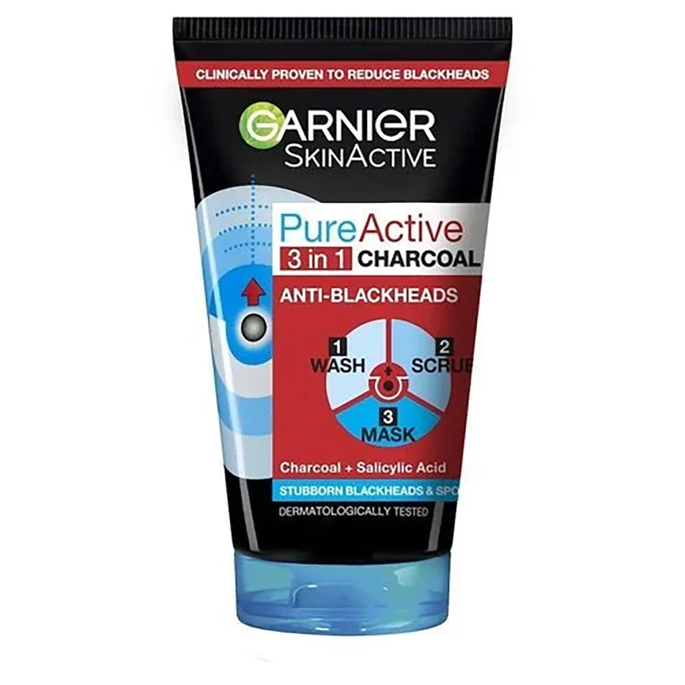 Garnier Pure Active 3in1 Scrub Detergente Scrub e Maschera Anti-punti Neri 150 ml Immagine 1