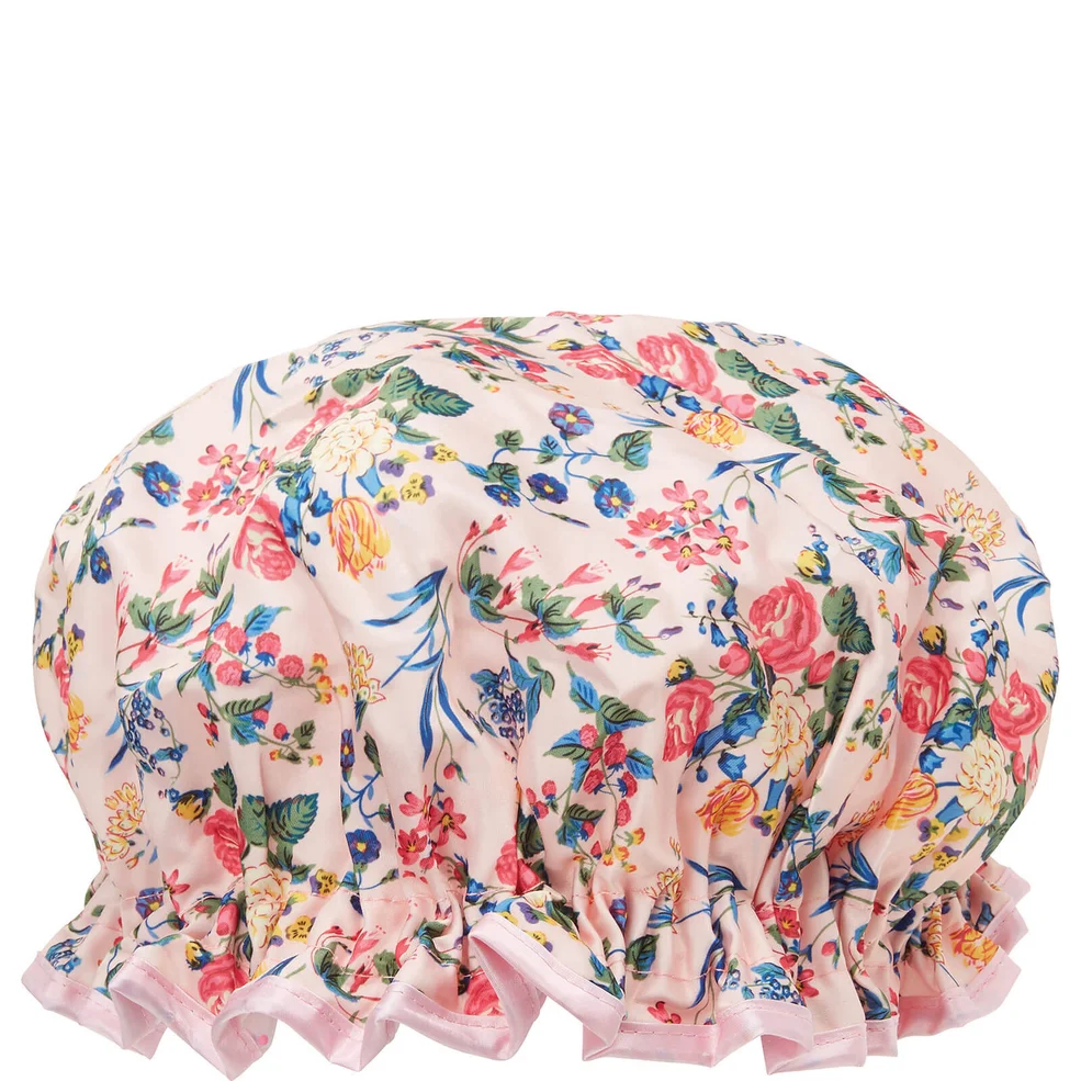 The Vintage Cosmetic Company cuffia per doccia - fantasia floreale rosa satinato Immagine 1