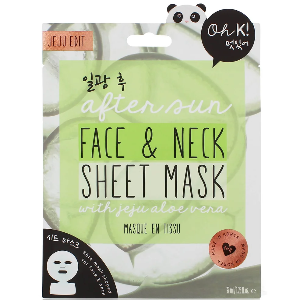 Oh K! After Sun Aloe Sheet Face and Neck Mask 37ml Immagine 1