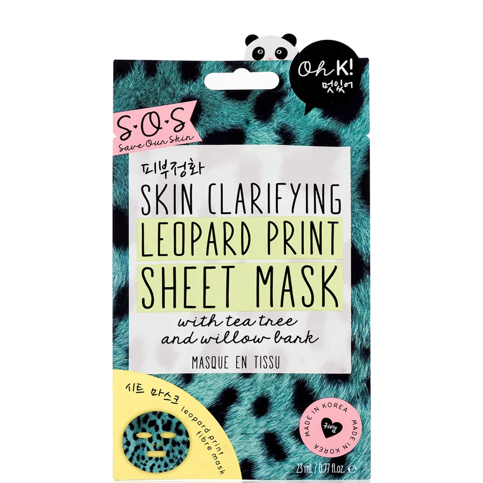 Oh K! SOS Printed Leopard Clarifying Print Sheet Mask 23ml Immagine 1