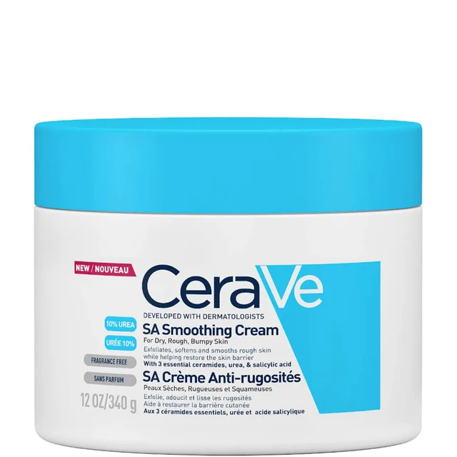 CeraVe SA Crema Levigante con Acido Salicilico per Pelle Secca, Ruvida e Irregolare 340 g