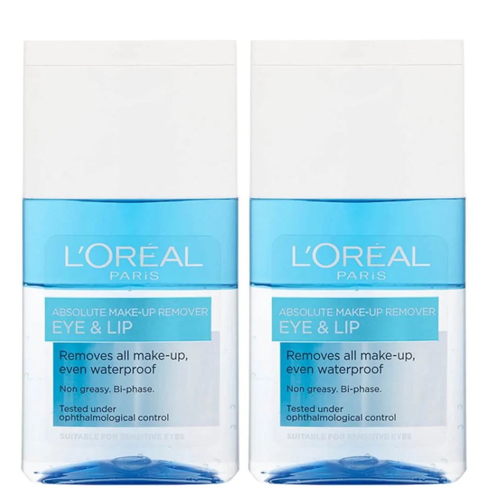 L'Oréal Paris Absolute Make-Up Remover Eye and Lip 125ml 2 Pack Exclusive Immagine 1