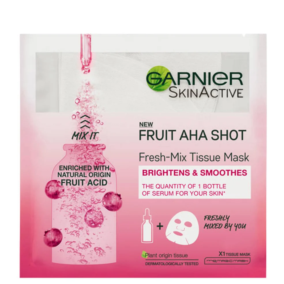 Garnier Fresh-Mix Sheet Mask Skin Hydrating Fruit AHA Shot 33g Immagine 1