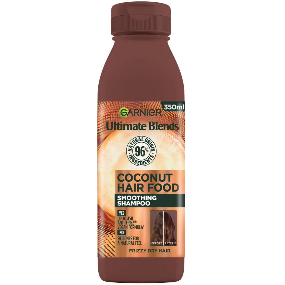 Garnier Ultimate Blends Smoothing Hair Food Coconut Shampoo per capelli crespi 350ml Immagine 1