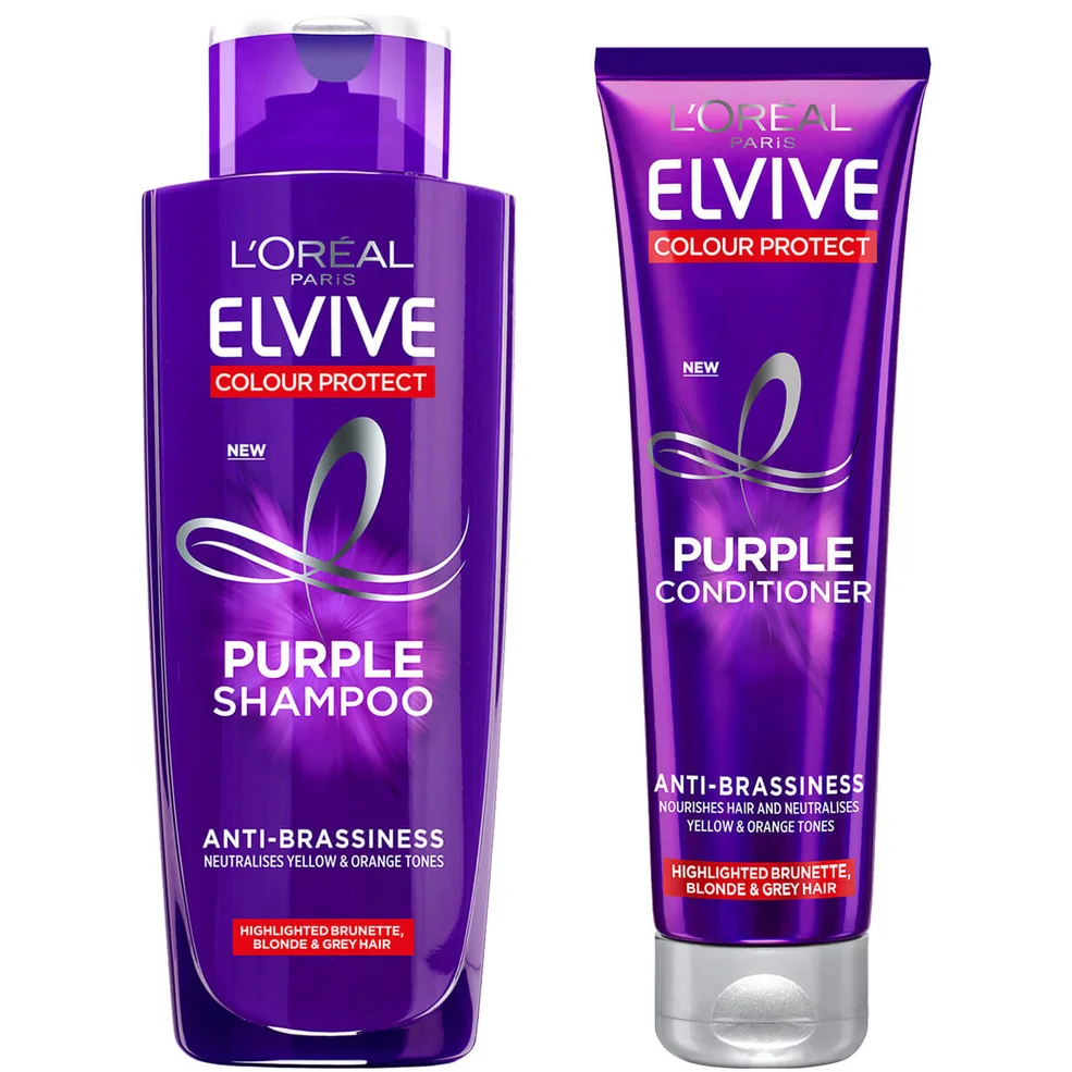 L'Oréal Paris Elvive Colour Protect Anti-Brassiness Purple Shampoo and Conditioner Set Immagine 1
