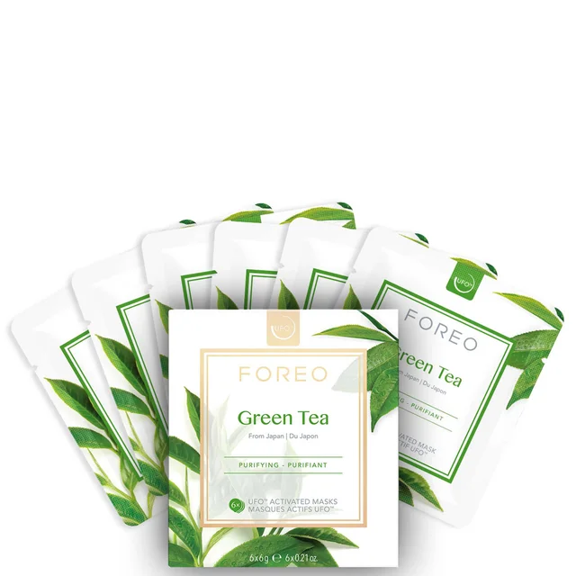 FOREO Green Tea Purifying Maschera Viso per UFO (6 pezzi)