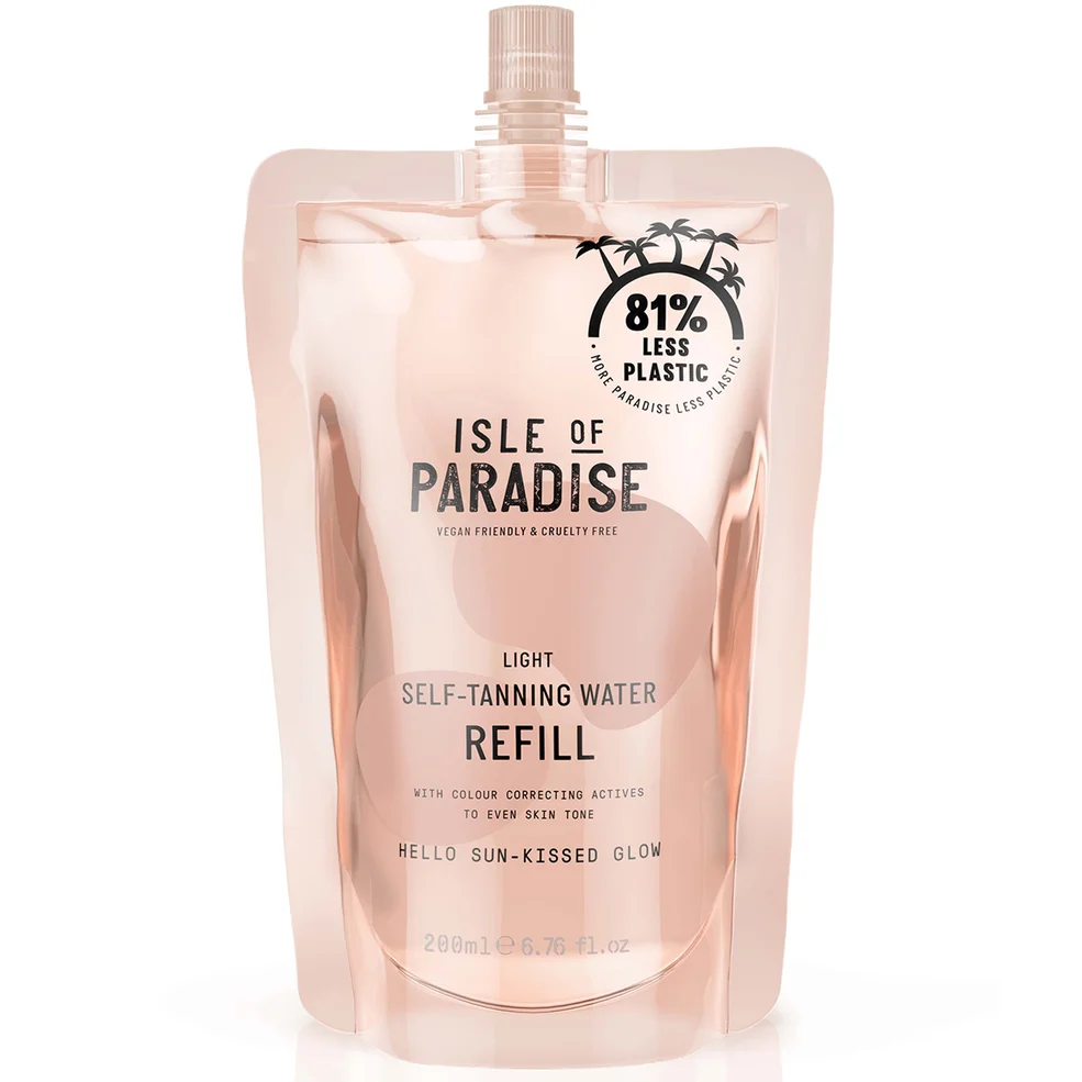 Isle of Paradise Self-Tanning Water Refill Pouch Light 200ml Immagine 1