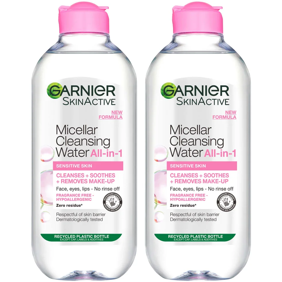 Garnier Micellar Water Facial Cleanser Sensitive Skin 400ml Duo Pack Immagine 1