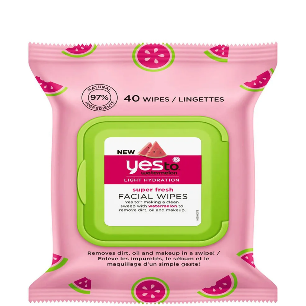 yes to Watermelon Super Fresh Facial Wipes 40ct Immagine 1