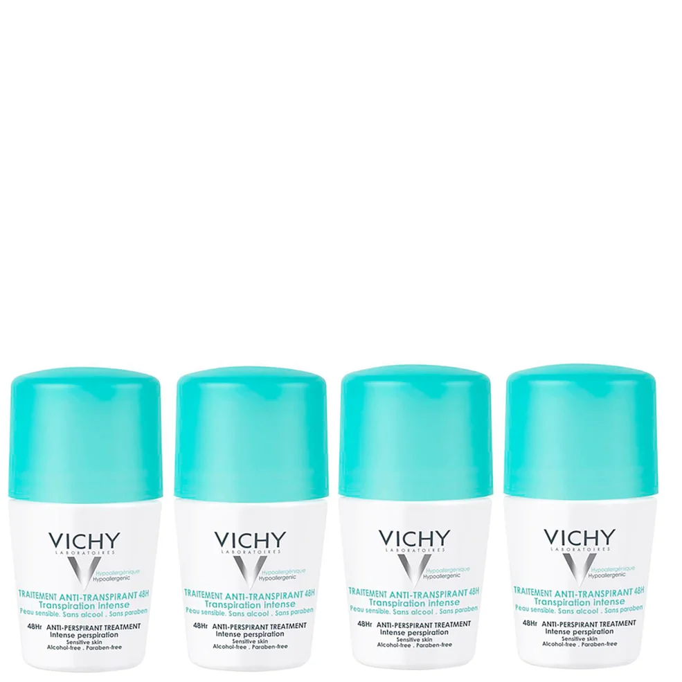 VICHY 48 Hour Intensive Anti-Perspirant Roll-on Deodorant Set for Sensitive Skin 4 x 50ml Immagine 1