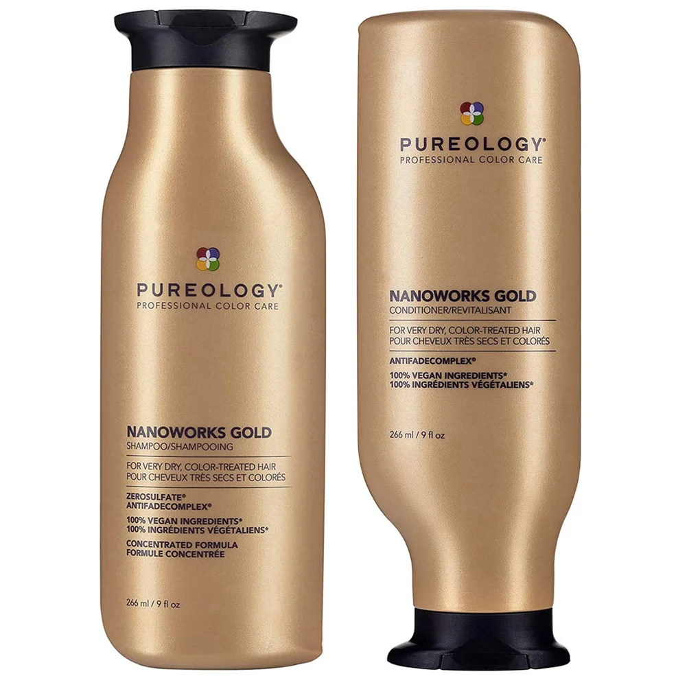 Pureology Nanoworks Gold Shampoo and Conditioner Bundle for Dry, Tired Hair, Sulphate Free for a Gentle Cleanse Immagine 1