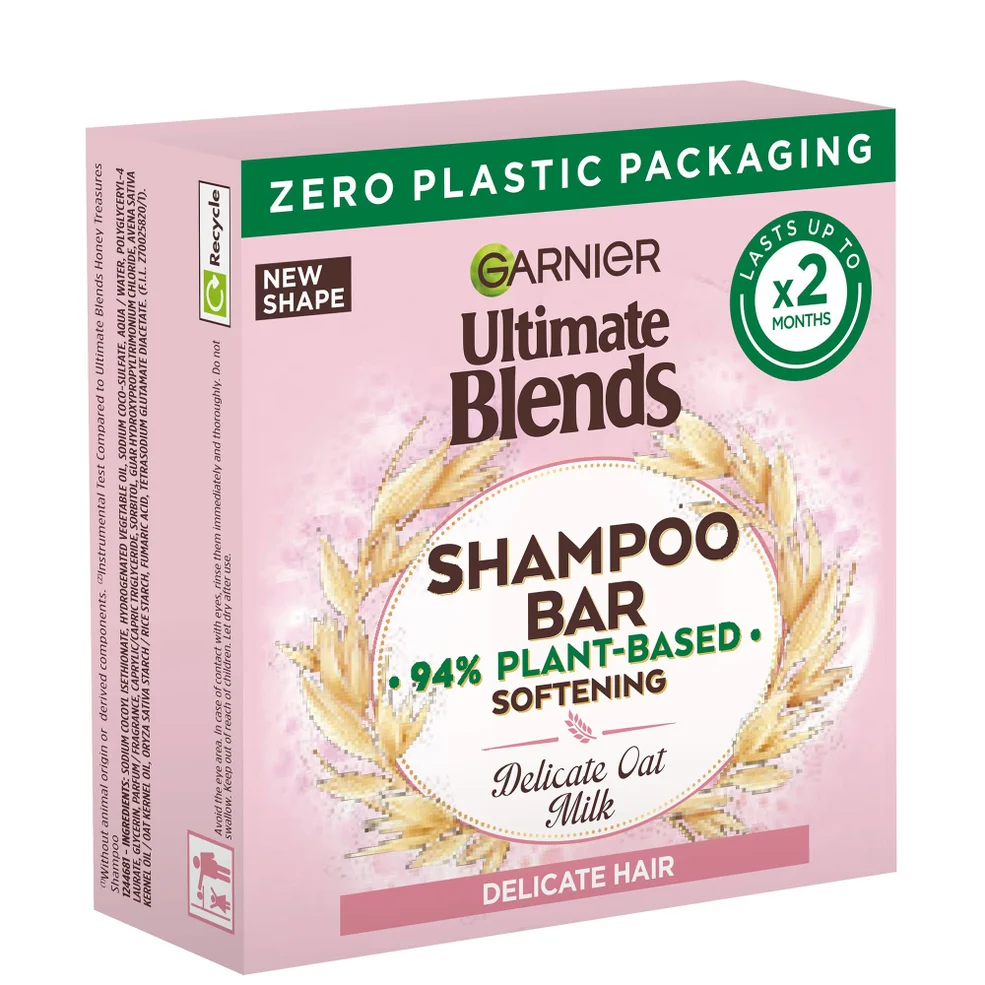 Garnier Ultimate Blends Delicate Oat Softening Shampoo Bar for Sensitive Scalp and Fragile Hair 60g Immagine 1