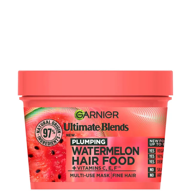 Garnier Ultimate Blends Hair Food Anguria Maschera Trattamento Rivitalizzante 3 in 1 per Capelli Sottili 390 ml