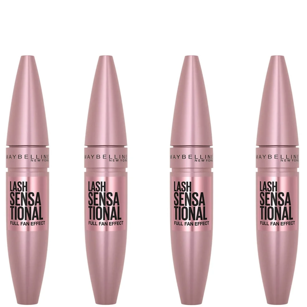 Maybelline Lash Sensational Volumising and Thickening Eyelash Lengthening Mascara - 01 Very Black (Pack of 4) Immagine 1