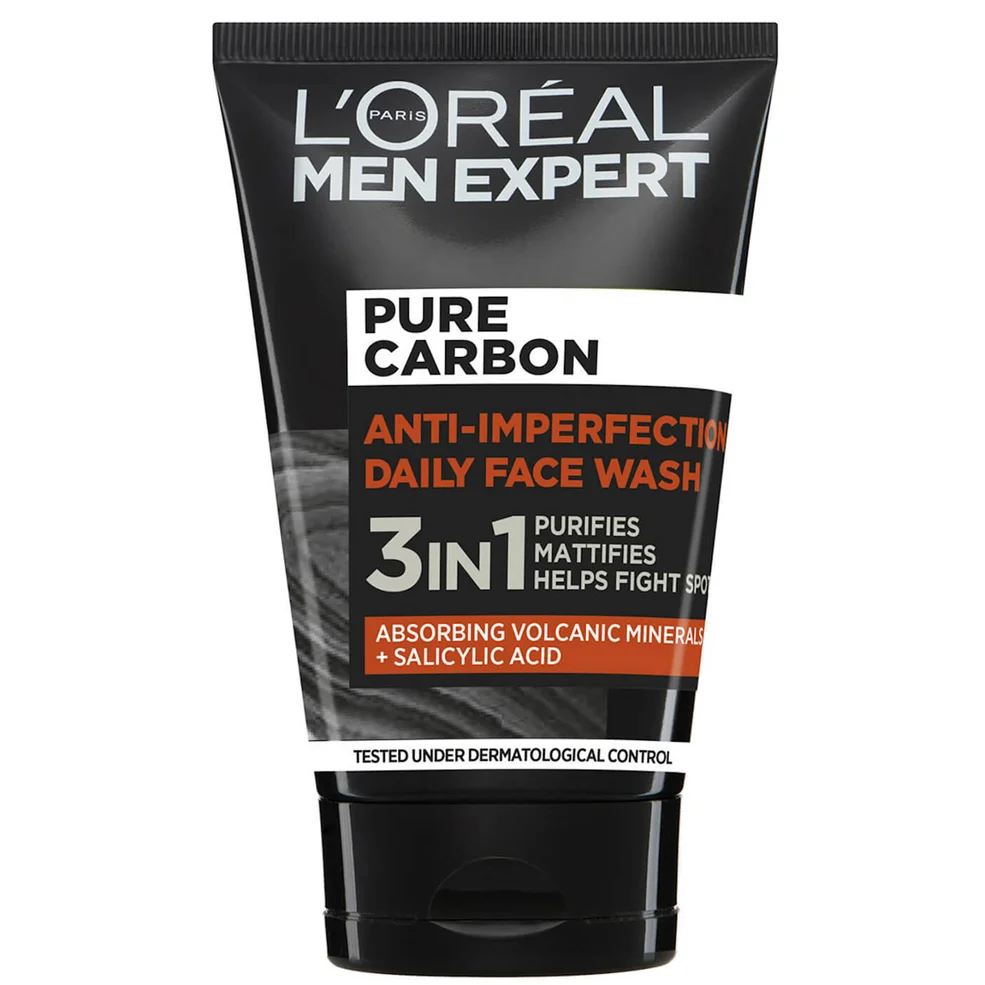 Detergente Viso Daily Expert Pure Carbon 3-in-1 Men L'Oréal Paris 100ml Immagine 1
