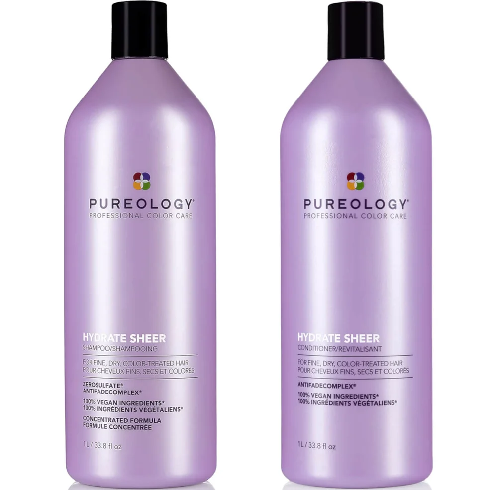 Pureology Hydrate Sheer Shampoo and Conditioner Supersize Bundle for Fine, Dry Hair, Sulphate Free for a Gentle Cleanse Immagine 1