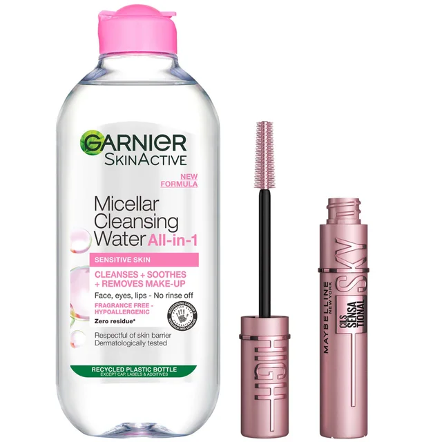 Mascara Maybelline Sky High e set di acqua micellare Garnier