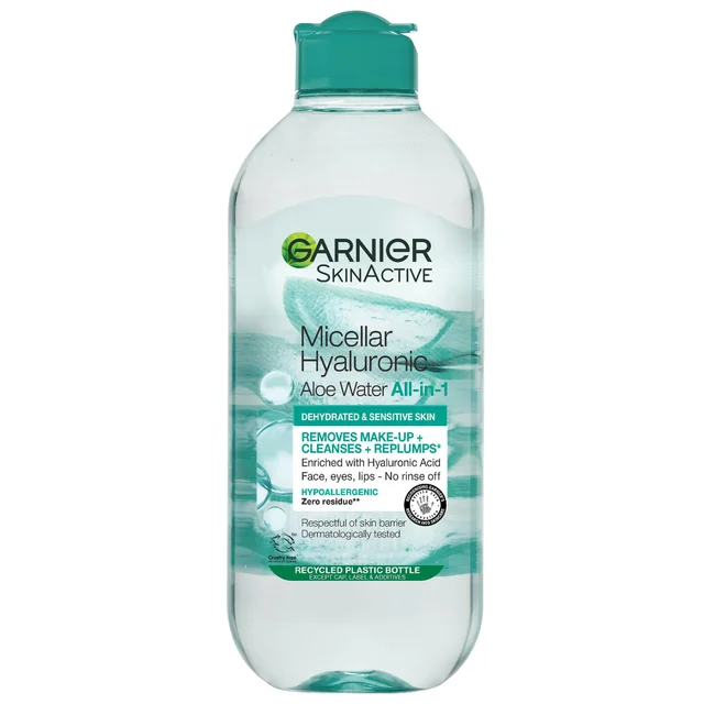 Garnier Acqua Micellare all'Acido Ialuronico Detergente e Rimpolpante all'Aloe 400 ml