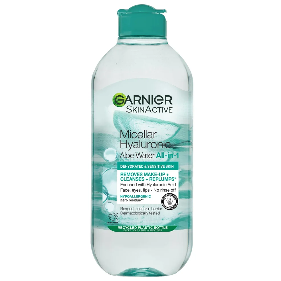 Garnier Acqua Micellare all'Acido Ialuronico Detergente e Rimpolpante all'Aloe 400 ml Immagine 1