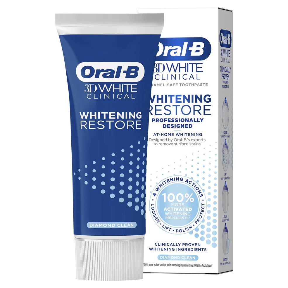 Oral B 3DWhite Clinical Whitening Restore Diamond Clean Toothpaste 70ml Immagine 1
